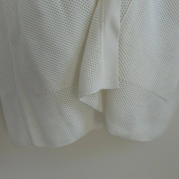 NWT AKRIS Foam White Cotton Silk Fine Net Knit Long Cardigan Sweater 12 - Picture 5 of 7